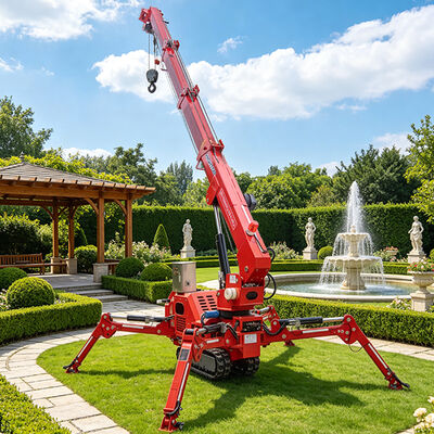 2 Tons Spinne-Raupenkran mit Gummikettenfahrwerk für kleine Räume